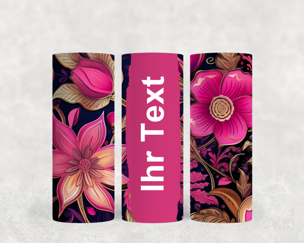 20 oz cup with flower motif 1